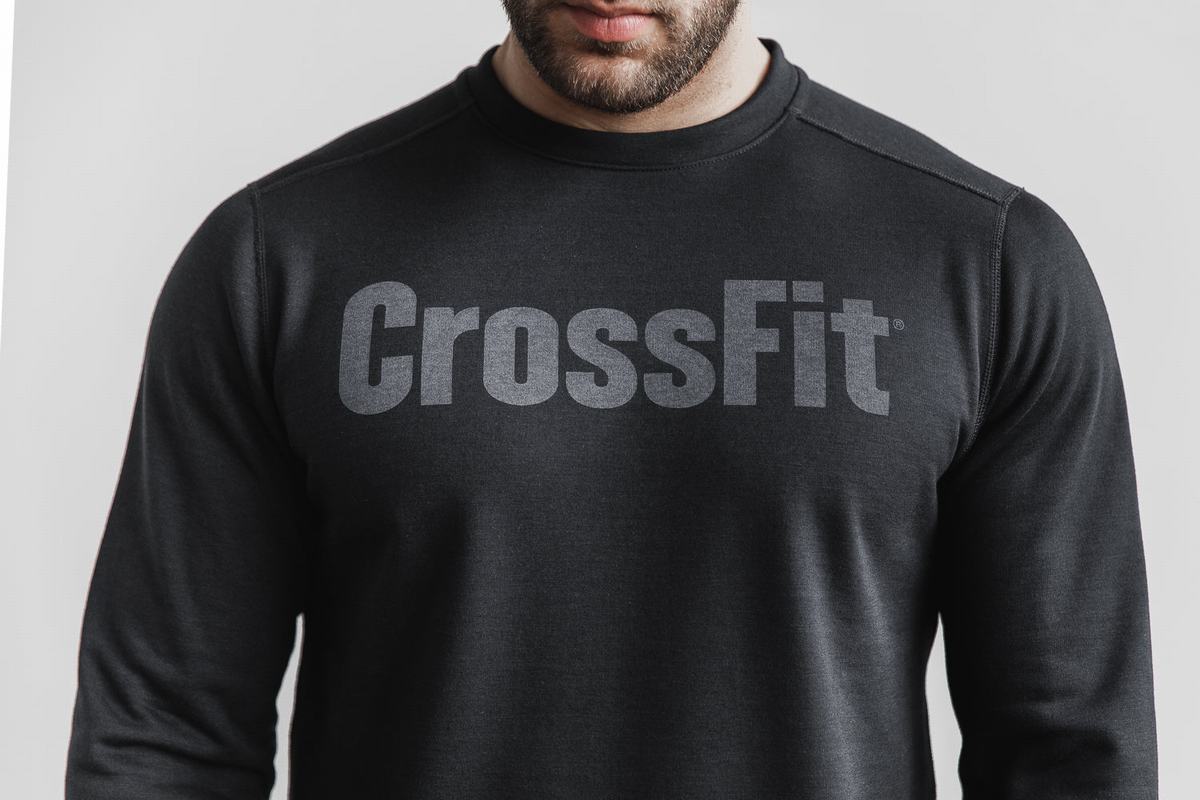 Nobull Crossfit® Crew Men's Sweatshirts Black | Australia (CF2973)